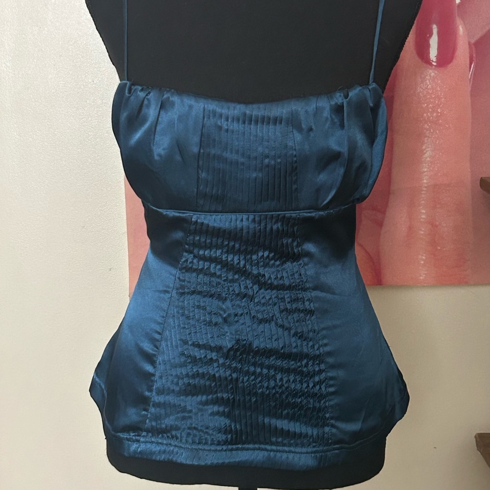 Blue satin top